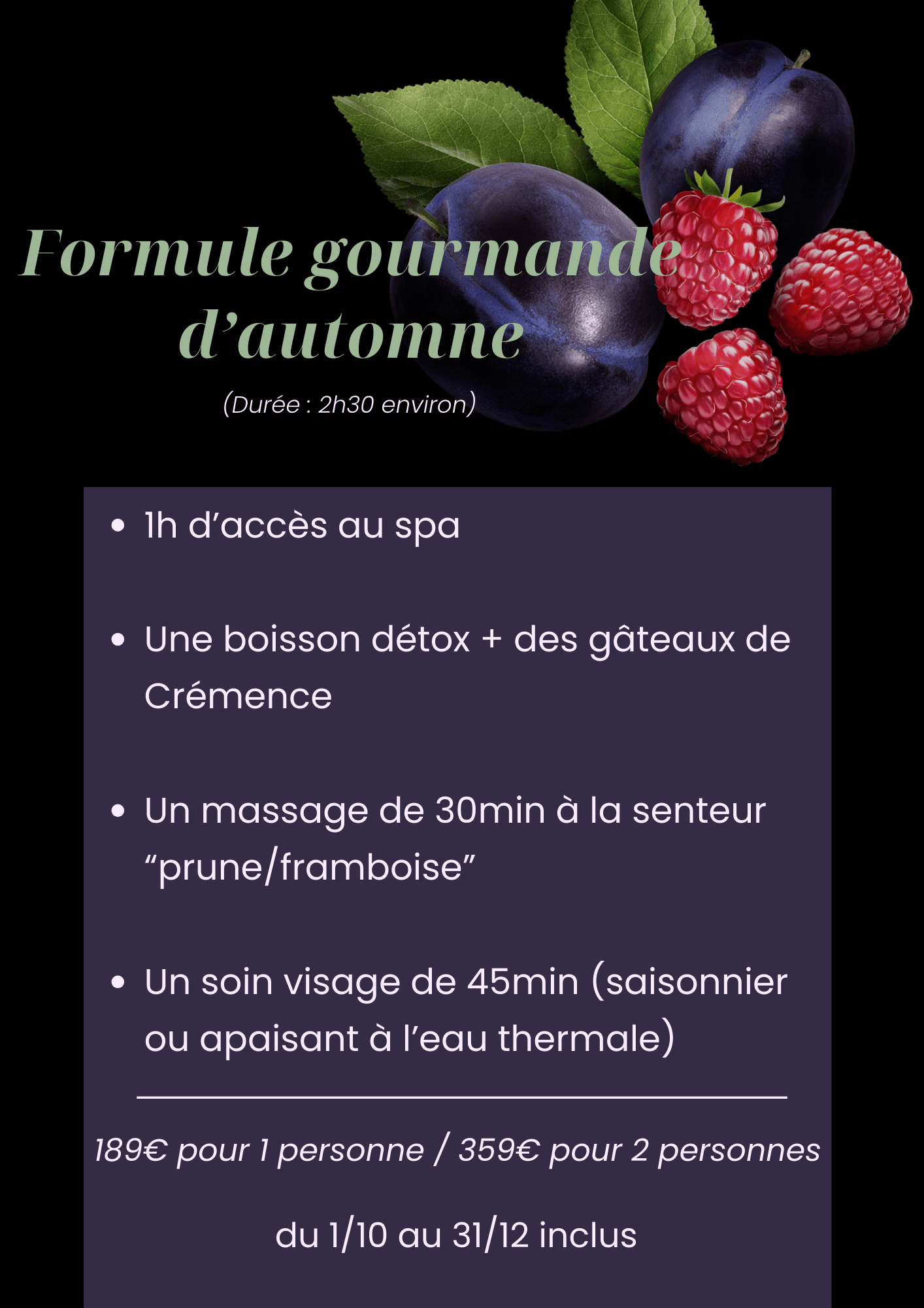 Formule gourmande d’automne 2024